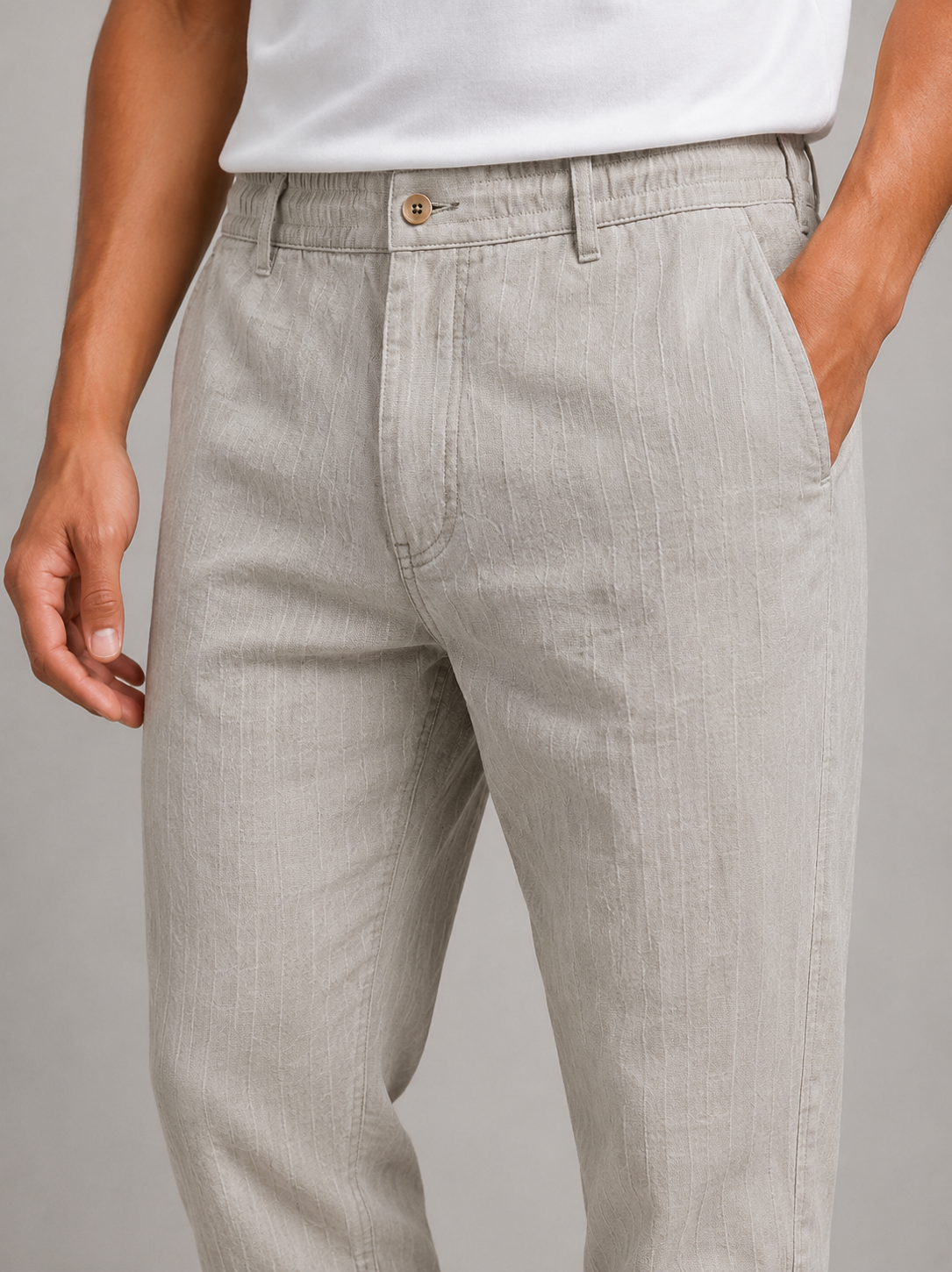 Premium Heavy Linen Track Pant for Men | Relaxed Fit Drawstring Summer Trousers