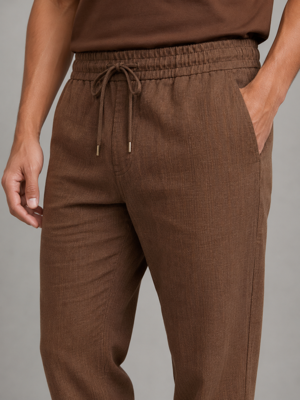 Premium Heavy Linen Track Pant for Men | Relaxed Fit Drawstring Summer Trousers
