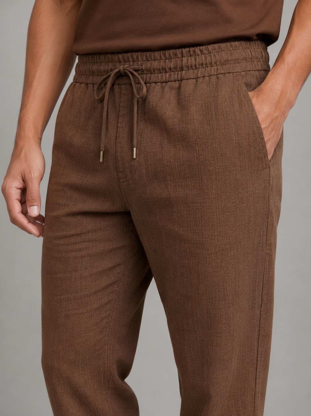 Premium Heavy Linen Track Pant for Men | Relaxed Fit Drawstring Summer Trousers