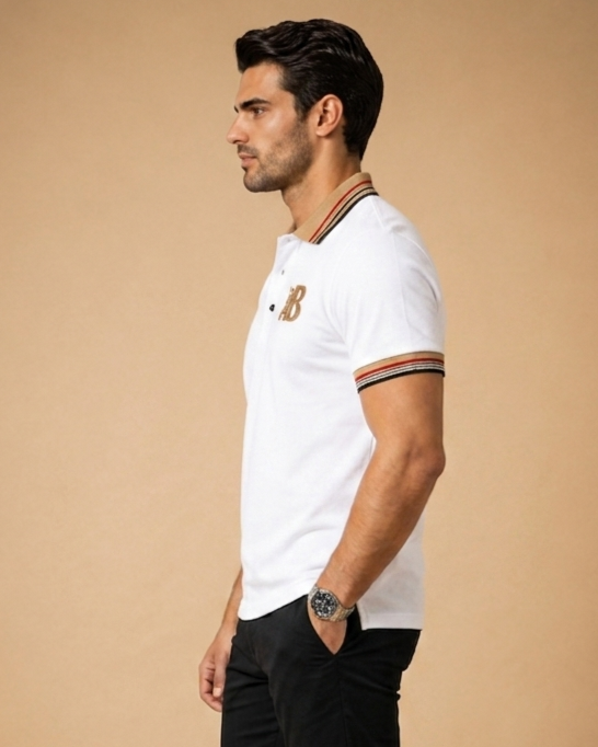 Men Premium White Polo T Shirt | Stylish Collar Cotton Polo Tee for Men