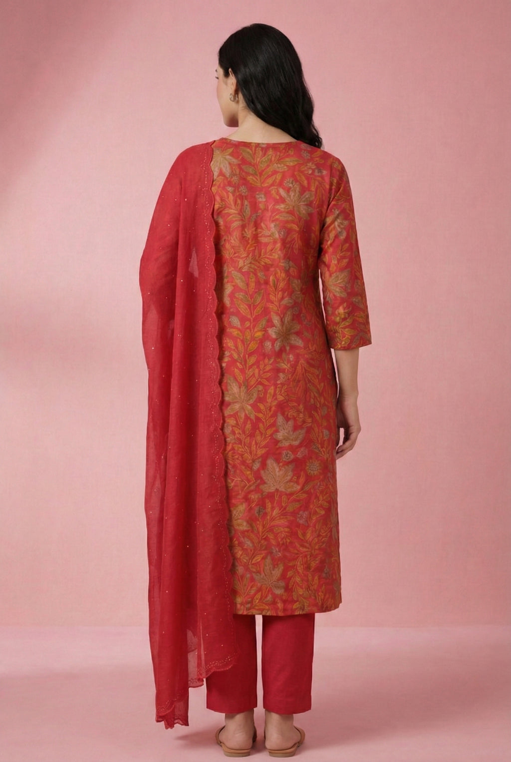 Red Floral Printed Salwar Suit Set for Women with Dupatta | Designer Ethnic Kurta Salwar Dupatta Set | Festive Wear Traditional Indian Suit
