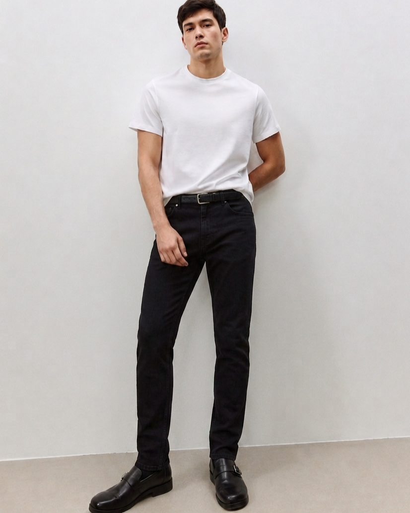 Men's Black Slim Fit Jeans | Stretch Denim Pant for Men | Black Slim Fit Denim Jeans | Casual Regular Wear Jeans | Stylish Black Jeans for Men | Trendy Denim Pant