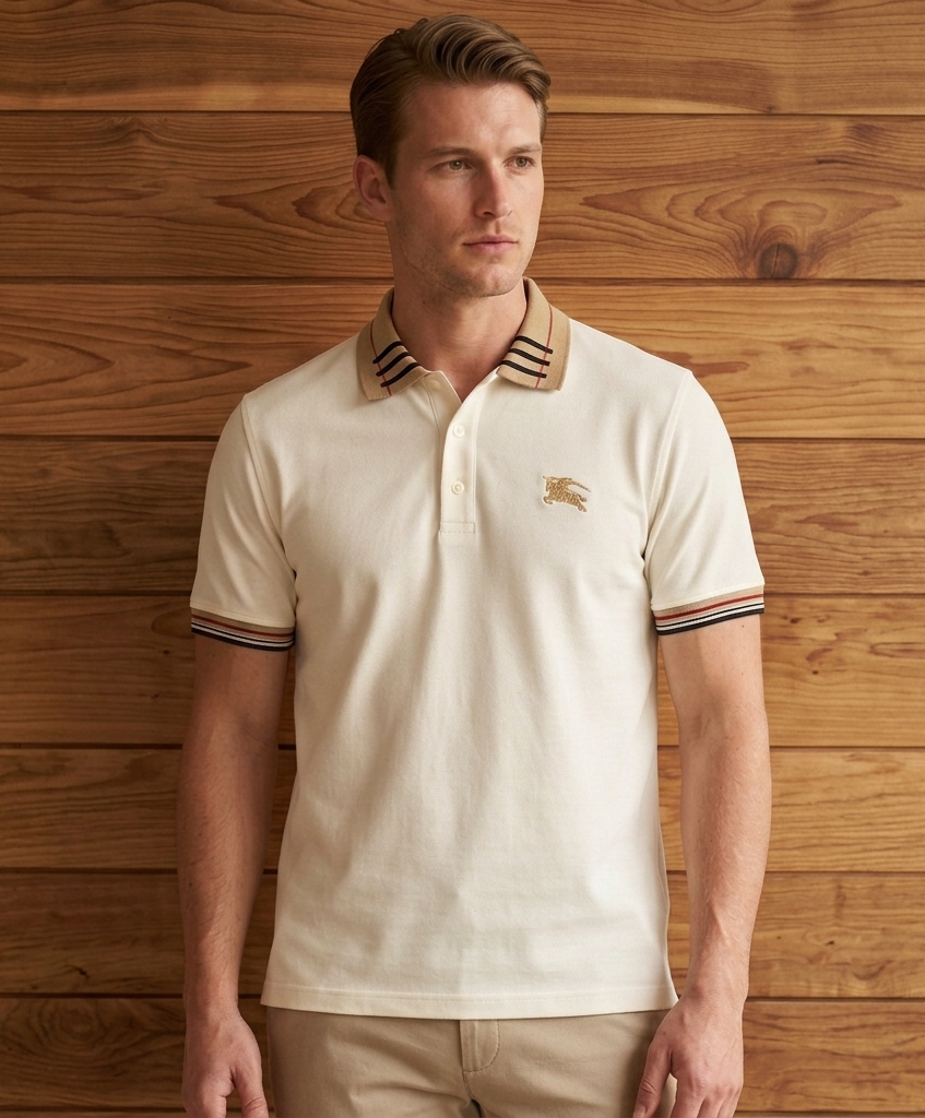 Men Premium Beige Polo T Shirt | Stylish Collar Cotton Polo Tee for Men