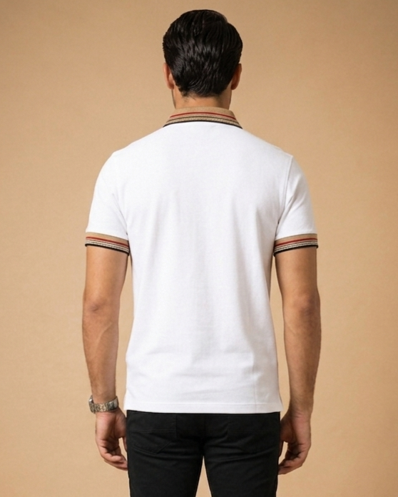 Men Premium White Polo T Shirt | Stylish Collar Cotton Polo Tee for Men