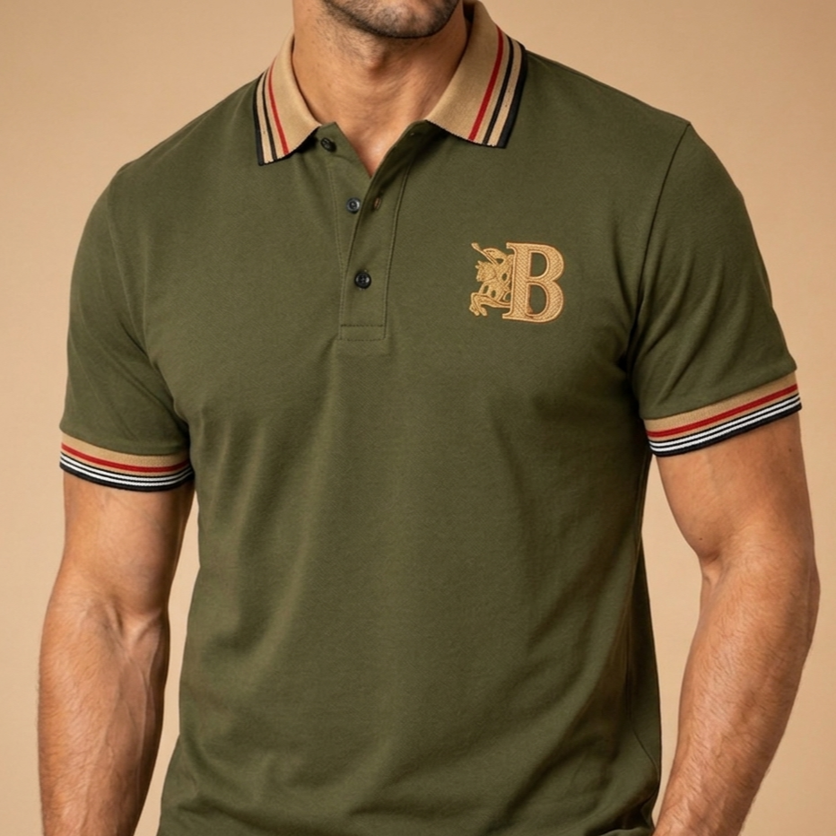 Men Premium Olive Green Polo T Shirt | Stylish Collar Cotton Polo Tee for Men