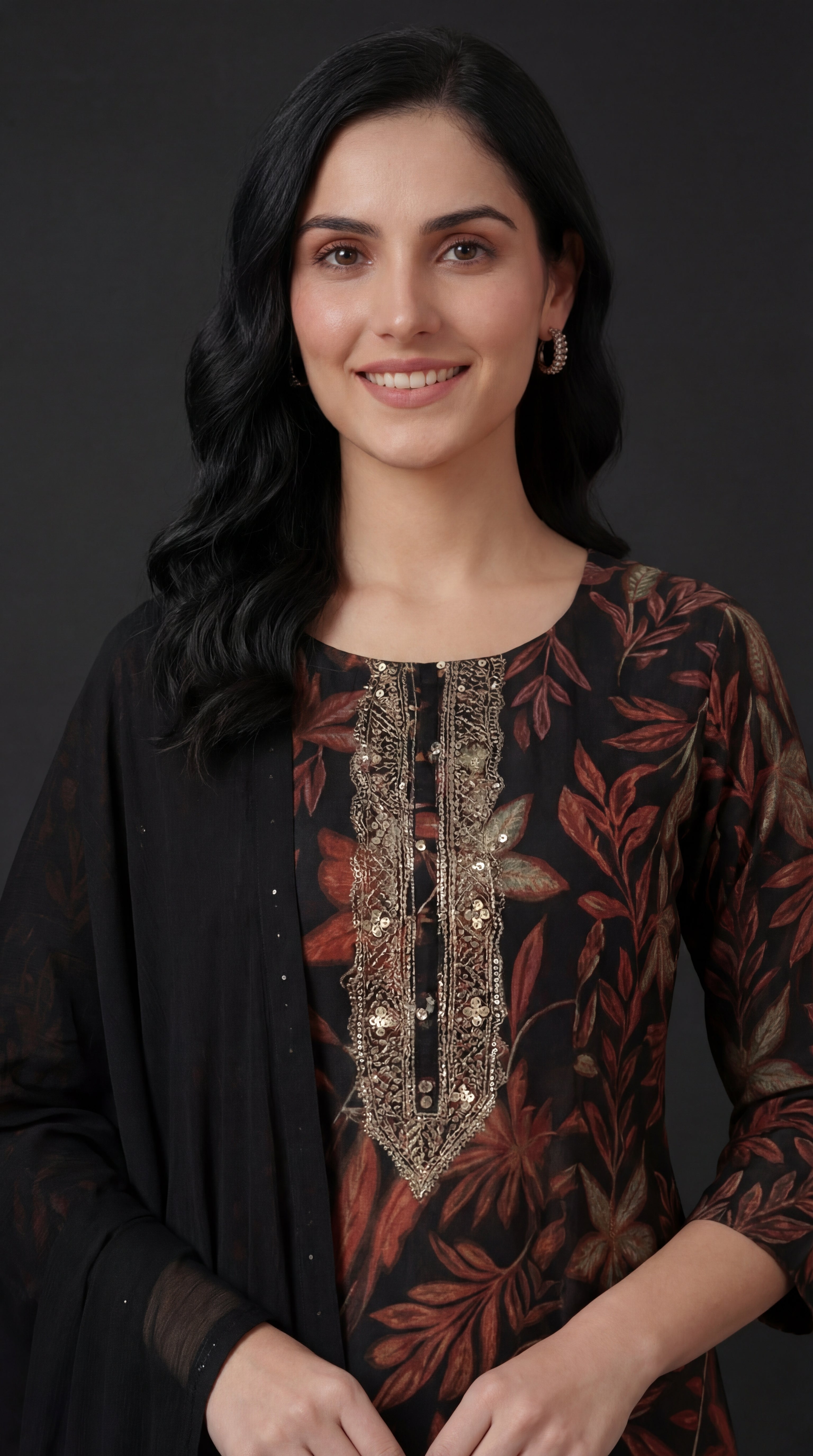 Black Floral Printed Cotton Silk Salwar Suit Set for Women with Dupatta | Designer Ethnic Kurta Salwar Dupatta Set | Festive & Party Wear Traditional Indian Suit