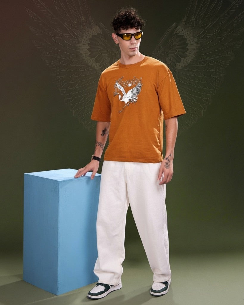 Men's Oversized Graphic Printed T-Shirt | Premium Cotton Hip Hop Streetwear Tee for Men | Trendy Casual Round Neck T-Shirt