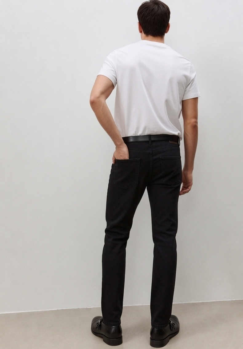 Men's Black Slim Fit Jeans | Stretch Denim Pant for Men | Black Slim Fit Denim Jeans | Casual Regular Wear Jeans | Stylish Black Jeans for Men | Trendy Denim Pant