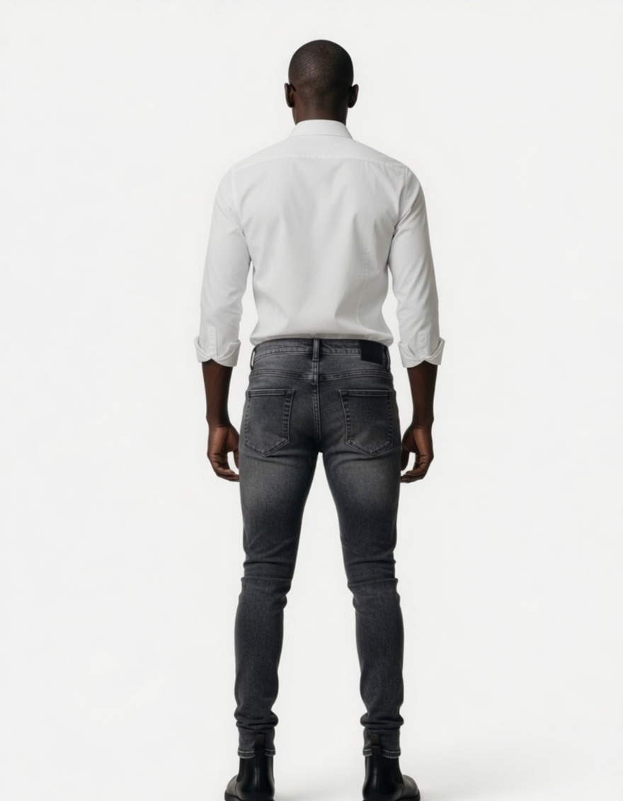 Men's Grey Washed Skinny Fit Jeans | Premium Stretch Denim Jeans for Men | Slim Fit Casual Fashion Jeans