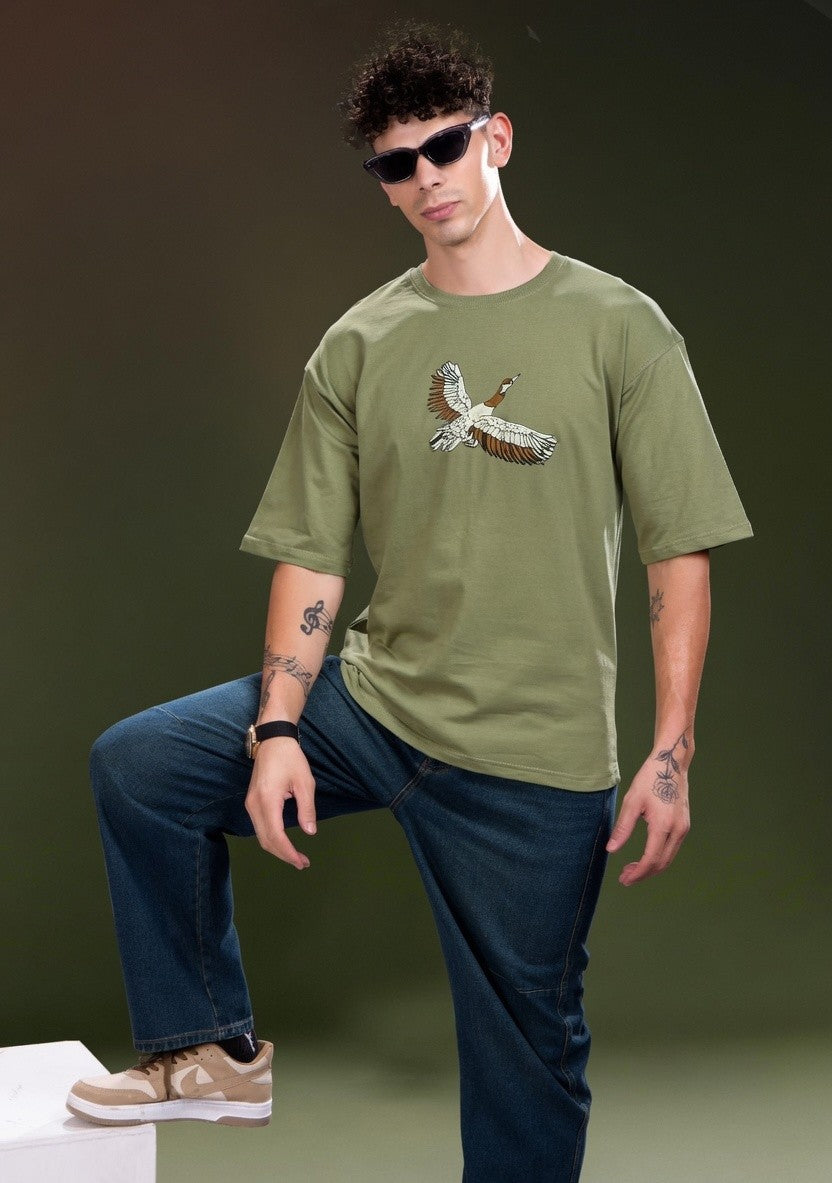 Men's Oversized Graphic Printed T-Shirt | Premium Cotton Hip Hop Streetwear Tee for Men | Trendy Casual Round Neck T-Shirt