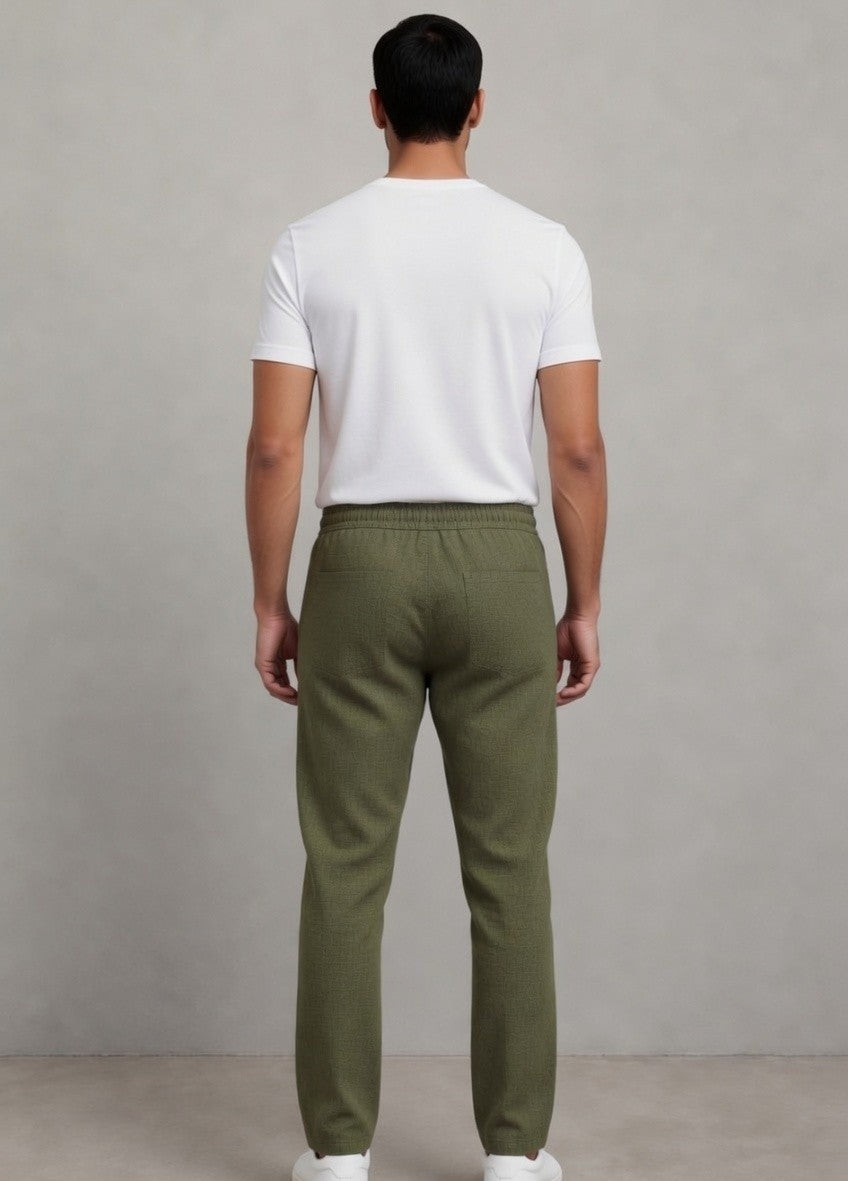 Premium Heavy Linen Track Pant for Men | Relaxed Fit Drawstring Summer Trousers