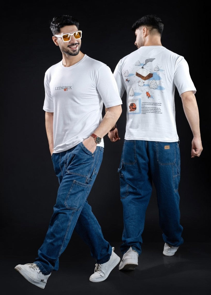 Men's Oversized Graphic Printed T-Shirt | Premium Cotton Hip Hop Streetwear Tee for Men | Trendy Casual Round Neck T-Shirt
