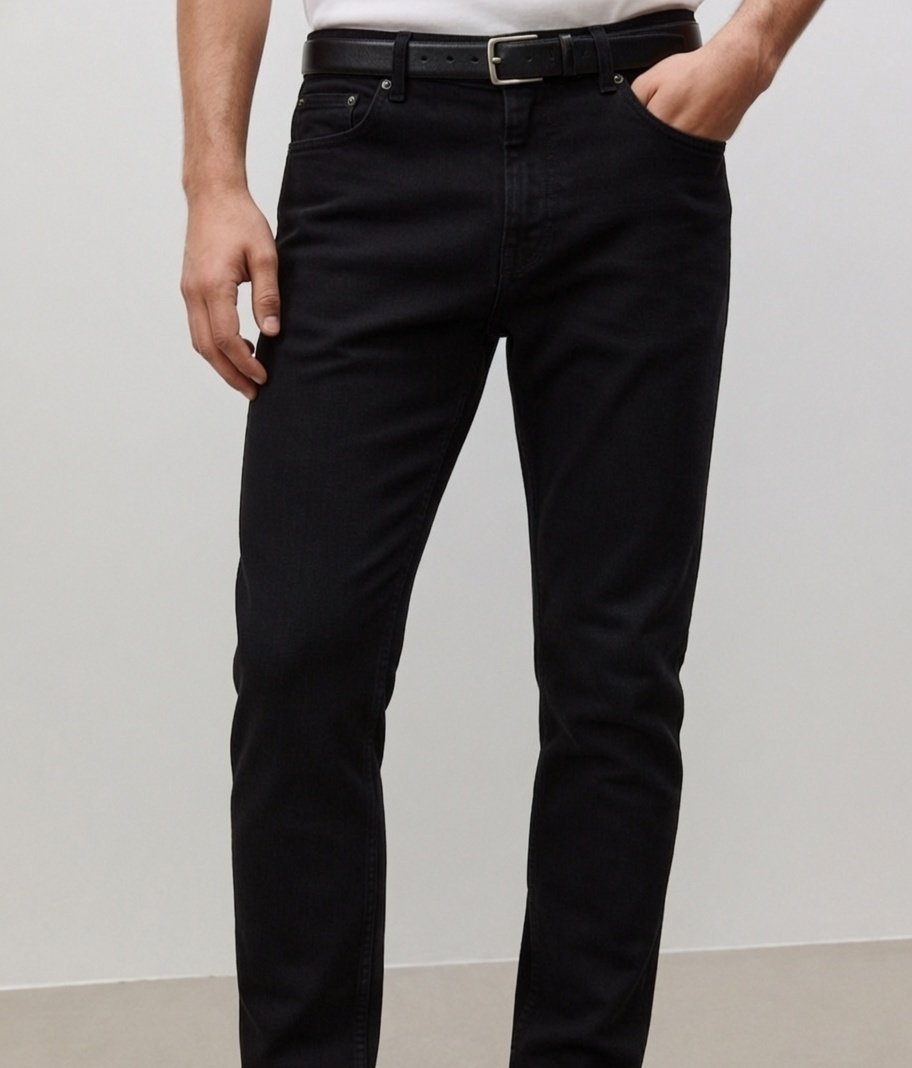 Men's Black Slim Fit Jeans | Stretch Denim Pant for Men | Black Slim Fit Denim Jeans | Casual Regular Wear Jeans | Stylish Black Jeans for Men | Trendy Denim Pant