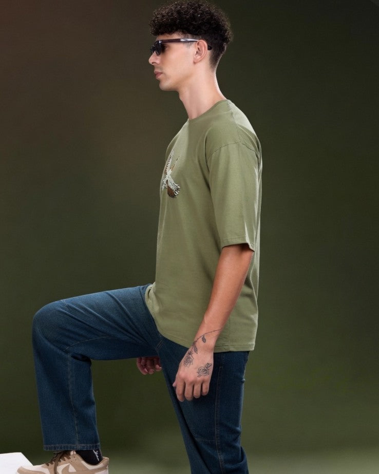 Men's Oversized Graphic Printed T-Shirt | Premium Cotton Hip Hop Streetwear Tee for Men | Trendy Casual Round Neck T-Shirt