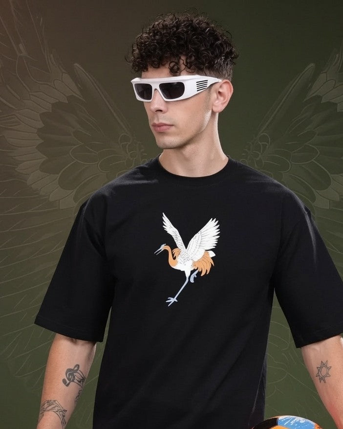 Men's Oversized Graphic Printed T-Shirt | Premium Cotton Hip Hop Streetwear Tee for Men | Trendy Casual Round Neck T-Shirt
