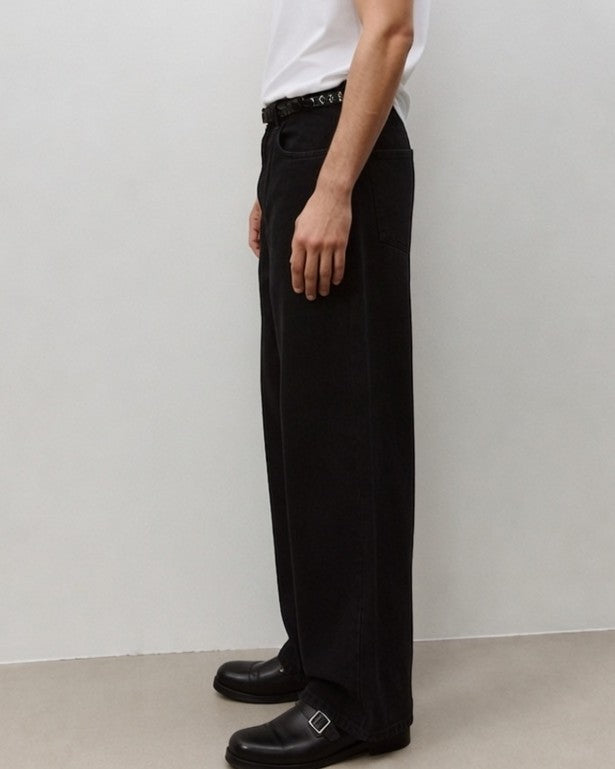 Men's Black Baggy Jeans | Oversized Wide Leg Denim Pants for Men | Relaxed Fit Streetwear Loose Fit Jeans | Premium Black Denim Trousers