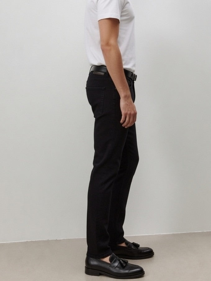 Men's Black Slim Fit Jeans | Stretch Denim Pant for Men | Black Slim Fit Denim Jeans | Casual Regular Wear Jeans | Stylish Black Jeans for Men | Trendy Denim Pant