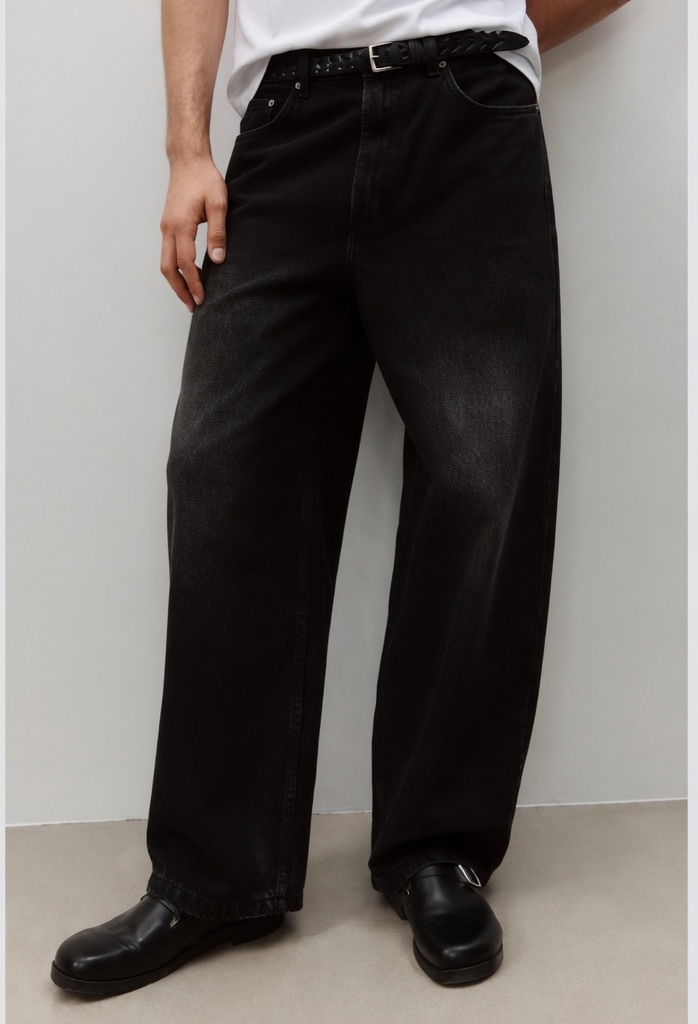 Premium Black Baggy Jeans for Men | Relaxed Wide Leg Streetwear Denim | Venuzy