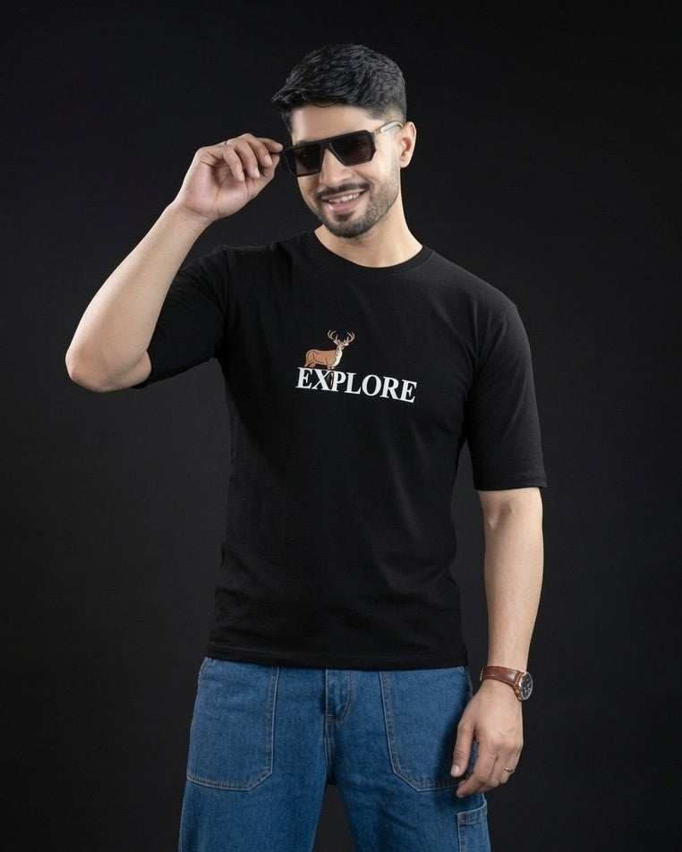 Men's Oversized Graphic Printed T-Shirt | Premium Cotton Hip Hop Streetwear Tee for Men | Trendy Casual Round Neck T-Shirt