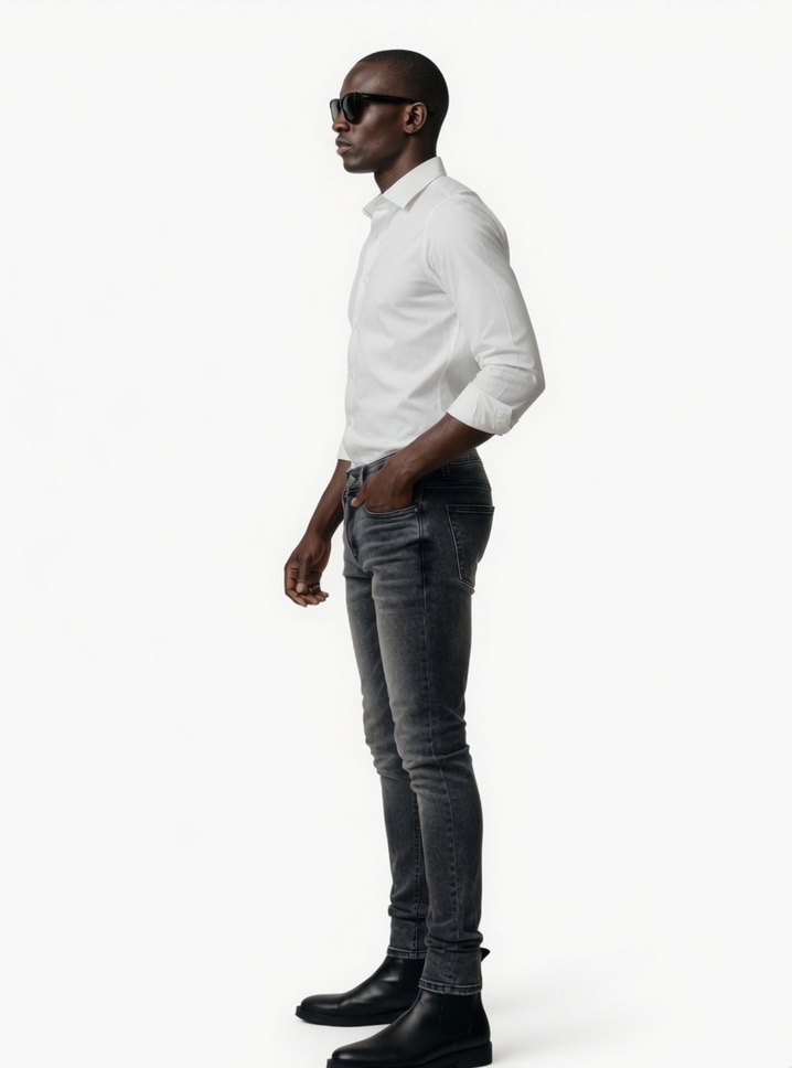 Men's Grey Washed Skinny Fit Jeans | Premium Stretch Denim Jeans for Men | Slim Fit Casual Fashion Jeans